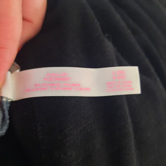 PINK VICTORIA'S SECRET Gray Blue Oasis Eyelash Lace High Neck Push Up Bralette - Picture 5 of 6